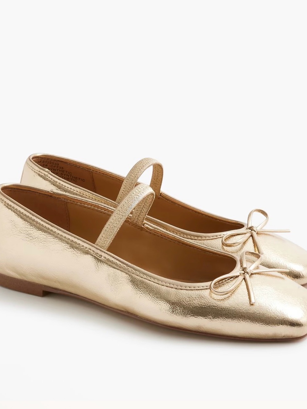 Jcrew Factory Metallic Gold Mary Jane Ballet Flats | Size 6